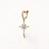 Ice-Clear Snowflake Cross Star Earrings for Men, Cool Style with Zircon Inlays, Fashionable Non-Pierced Ear Accessories