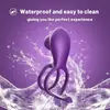 Anillo Vibrador de Silicona de Cuatro Anillos con Doble Vibración para Parejas para Compartir Juguetes Sexuales para Adultos Vibración Multivelocidad Anillo Espermicida Comercio Exterior