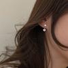 Estilo Idêntico ao Site Oficial Coreano Argola Pequena em Prata S925 Versátil Ins com Zircônia Strass Brilhante Brincos Frontais e Traseiros Exquisitos
