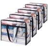 Bolsa de almacenamiento transparente con cremallera, gran capacidad, para guardar ropa, ropa de cama y juguetes.