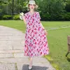 Novo vestido de algodão e seda estilo étnico para mulheres, estilo de férias de verão plus size, elegante vestido de praia de alta qualidade para mães