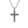 Nova corrente de pingente de aço inoxidável fundido com cruz de titânio para homens, estilo punk rock, fornecimento para exportação