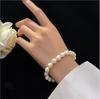 Pulsera elegante y original de perlas barrocas de nicho, de metal con perlas de agua dulce, adelgazante y personalidad sencilla para mujer.