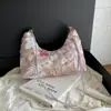 Bolso cuadrado pequeño de hombro o axila único de gran capacidad con bordado floral de lentejuelas, estilo vacacional moderno, estilo coreano 2026