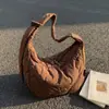 Bolsa de Algodón Bordada Transfronteriza, Diseño de Nicho, Bolso Cruzado Versátil, Bolso Casual de Algodón Relleno para Viajes Diarios de Mujeres, Bolso de Hombro