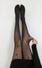 Medias Negras para Mujer, Otoño e Invierno, Medias Transparentes Forradas de Felpa con Lunares y Patrones de Corazón, Medias Falsas Transparentes, Sexy