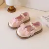 Zapatos de Princesa con Lazo de Encaje Dulce para Bebés Niñas Colección Otoño 2025 Zapatos Planos para Niños Pequeños Zapatos Mary Jane de Cuero Dulces y Bajos
