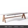 Mesa y silla de comedor para exterior de teca tejida, resistente al agua y al sol, de mármol, de ratán, para jardín, patio y ocio.