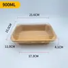 Caja de Embalaje Octagonal Desechable de Papel Kraft, Lonchera Rectangular, Empaque para Llevar de Frutas, Caja de Papel para Comida Ligera de Sándwich