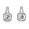 Estilo Coreano Venda Quente Quadrado Estrelas Mesmo Estilo Moda Micro-incrustado Quilate Grande Diamante Brincos Quadrados Diamante Brincos Femininos Brincos