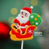 Decoração de bolo de Natal 2024 urso coelho cartão anel de grama folhas chuva seda véspera de Natal festa de feriado plug-in
