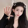 Pinza de Perla con Pluma Coreana Adorno Blanco para la Cabeza Pinza de Borde Popular en Internet Accesorios de Hada Mori