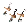 Llavero colgante de calabaza de madera de azufaifo natural, portador de fortuna y auspicioso, estilo chino popular, adorno de paz y prosperidad, venta al por mayor de regalos