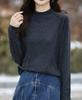 Suéter de cuello alto medio para mujer, nuevo suéter fino de otoño e invierno, base fina cerosa suave