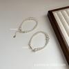 Pulsera Chenmo Light de lujo estilo retro coreano con perlas y diseño para mujer, estilo francés, estilo nicho, geométrica, hecha a mano.