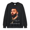 Camiseta de Manga Corta Estampada Benima Karim Benzema Estilo Retro Americano Transfronteriza Sudadera con Capucha Versátil Cuello Redondo Pesado
