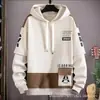 Moletom com Capuz Juvenil de Primavera e Outono Meninos Alunos do Ensino Fundamental Moda Costura Bonito Moletom com Forro de Lã Roupa Masculina de Comércio Exterior