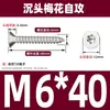 Tornillo autorroscante antirrobo de cabeza avellanada de acero inoxidable 304 cabeza plana antirrobo estrella autorroscante M3M4M5