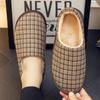 Zapatillas de Algodón Tacón de Bolsa para Casa Hombres y Mujeres Otoño e Invierno Interior Mujeres Embarazadas con Suela Suave Cálido Antideslizante Cinturón Tacón Zapatos de Algodón