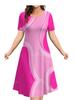 Amazon TK Ropa de Mujer, Vestido de Manga Corta para Mujer, Vestido Holgado, Sudadera a Rayas 3D, Hugh
