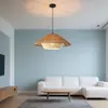 Lámpara colgante de bola de fieltro color crema con hilo de algodón estilo francés para sala de estar, comedor, dormitorio principal, estudio, luminaria de estilo bohemio