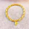 Vietnam oro chapado en oro oro antiguo estilo antiguo pulsera hoja de bambú moda nacional Libro Rojo TikTok mismo estilo bambú Festival pulsera herencia