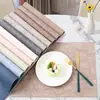 Ventas Directas de Fábrica Manteles Individuales de Tela y Cuero Manteles para Restaurante Hotel Comida Occidental Manteles Cuadrados Impermeables y a Prueba de Aceite Manteles Individuales Aislantes