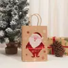 Saco de papel kraft para Natal atacado sacola de compras sacola para alimentos embalagem com bronzamento unilateral sacola de presente manual sacola de presente de doces