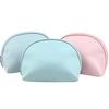 Bolsa de Armazenamento para Batom Saffiano Leather RPET Shell Bolsa de Higiene Pessoal Portátil Semi-Redonda Bolsa de Presente Bolsa de Cosméticos de Mão pu