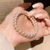 Pulseira de Pérolas Irregular Ajustável Estilo Francês, Design de Nicho, Pulseira Versátil, Luxo Leve, Sensação de Alto Padrão, Joias para Atacado