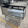 Triciclo Puesto Móvil Congelador Pequeño Refrigerado Conservación de Frescura Tipo Mostrador Vitrina de Escritorio Barbacoa Gabinete para Brochetas Fritas