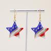 Europa y Estados Unidos elementos transfronterizos del Día de la Independencia de Estados Unidos aretes retro exagerados arcilla polimérica nicho temperamento moda personalidad joyería para la oreja
