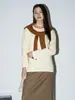 Camiseta de manga larga para mujer de color albaricoque, camiseta básica de algodón de color liso, adecuada para usar por fuera o por dentro, top de otoño, camisa holgada y versátil de algodón puro
