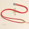 Corda de colar de enrolamento ajustável diy tecido à mão espiral padrão pingente de jade fivela de segurança pingente de jade homens e mulheres cordão