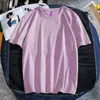Camiseta de verão exclusiva transfronteiriça de manga curta para homens e mulheres, branco puro, top solto, camiseta, cor lisa, manga curta, roupa íntima, camada base