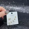 Nuevo Conjunto de Pendientes de Múltiples Piezas de Lingshang, Pendientes de Diseño de Moda de Lujo Accesible, Circonita Súper Brillante, Galvanoplastia Ecológica, Joyería de Yiwu