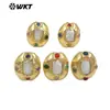 Anillo de Apertura Ajustable Mpr146 Estilo Palacio Retro Perla de Agua Dulce Natural Zircón Multicolor Incrustado Chapado en Oro de 18 Quilates
