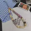 Diseño Original Ins Lodo de Taro Pop Color Cálido Suave Cadena para Colgar Teléfono Móvil DIY Hecha a Mano con Cuentas Cadena para Colgar Cámara CCD