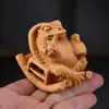 Souvenir de Navidad Talla en Madera de Ciprés Llavero Colgante Navideño Productos de Madera del Zodiaco de Dibujos Animados Dragón, Serpiente y Año del Caballo
