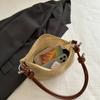 Bolso de Mano Tejido Casual Versátil para Mujer 2025 Verano Nuevo Moda Ins Bolso de Paja Simple Bolso de Hombro Trendy