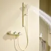 Set de Regadera de Ducha Superior de Cobre Puro de Alta Calidad para Hogar, Transfronterizo, Supercargado, Temperatura Constante, Caliente y Frío, Blanco Leche
