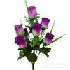Fábrica de Origen Flor de Rosa Artificial Brote de Primavera de 7 Cabezas Venta al por Mayor Ramo de Flores Artificiales Evento de Boda Arte Floral Personalizable