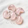 Pedra Bruta de Cristal Natural Polida Pingente de Lua de Cristal Multimaterial Acessórios para Colar DIY Venda Quente Atravessando Fronteiras Atacado