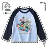 Camiseta de manga larga de Minecraft para niños, niños, nuevo estilo otoño/invierno, capa base de algodón, top con estampado de Minecraft
