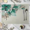 Jogo americano de mesa de jantar com estampa floral Tapete de mesa europeu Utensílios de cozinha Guardanapo de mesa ocidental Porta-copos LOGOTIPO