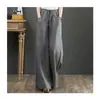 Pantalones Casuales de Estilo Original para Mujer, Verano Delgados de Alta Gama Algodón y Lino Caídos Talla Grande de Cintura Alta Pierna Ancha, Pantalones Largos hasta el Suelo Venta al por Mayor