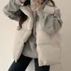 Jaqueta colete acolchoado espesso solta estilo coreano feminino outono inverno casual versátil casaco de algodão 26196
