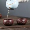 Juego de té kung fu original de fuente mineral maestra, taza de té individual, taza de té para uso doméstico, taza de arcilla púrpura hecha a mano, grabado personalizado disponible