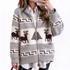 Suéter Jacket con Cremallera Estilo Coreano Nueva Atmósfera Navideña para Mujer Otoño e Invierno 2026 Cárdigan Grueso de Punto Jacquard Engrosado