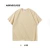 Camiseta Masculina de Verão Ag280G Unissex Algodão Puro Manga Curta Cor Sólida Gola Redonda Peso Pesado Vintage Tendência Marca Básica Solta